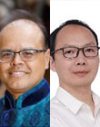 安森美電源方案事業(yè)群先進電源部技術(shù)營銷高級總監(jiān) Mrinal K.Das博士(左)，安森美電源方案事業(yè)群汽車主驅(qū)逆變器功率模塊中國區(qū)負責人 Bryan Lu